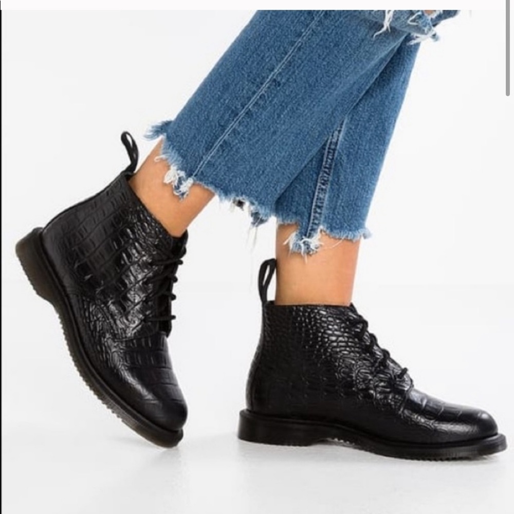 Dr Martens Emmeline Boot Black Croc